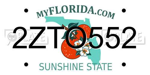 2ZTO552 Florida License Plate