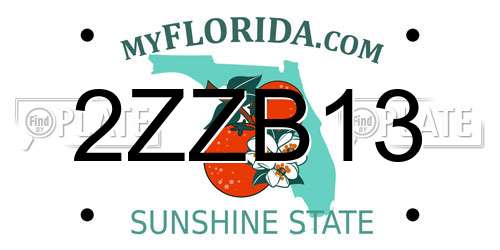 2ZZB13 Florida License Plate