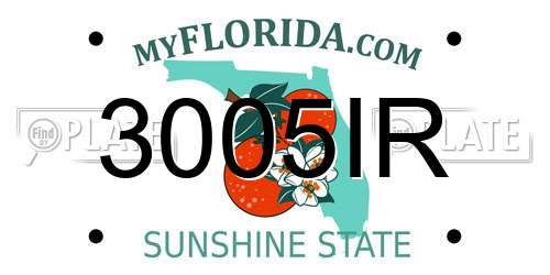 3005IR Florida License Plate