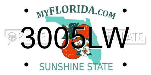 3005LW Florida License Plate