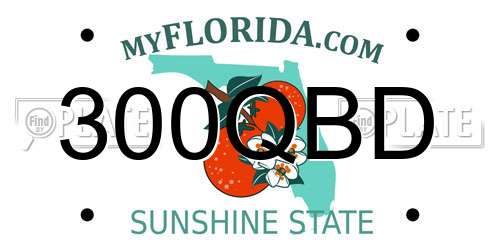 300QBD Florida License Plate
