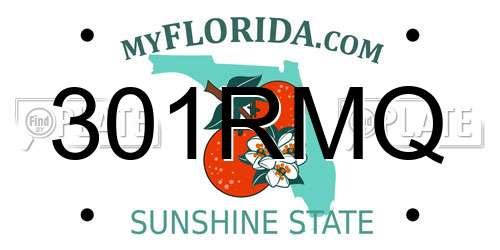 301RMQ Florida License Plate