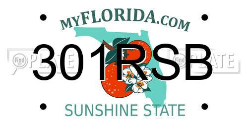 301RSB Florida License Plate