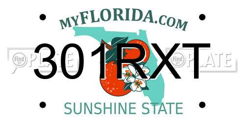 301RXT Florida License Plate