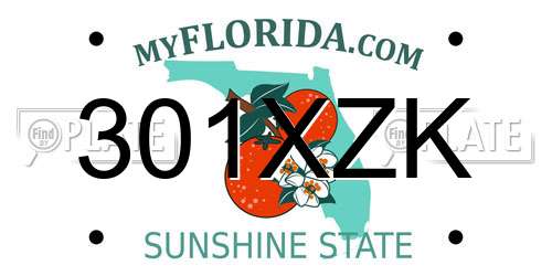 301XZK Florida License Plate