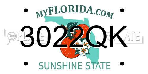 3022QK Florida License Plate