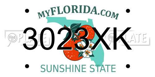 3023XK Florida License Plate