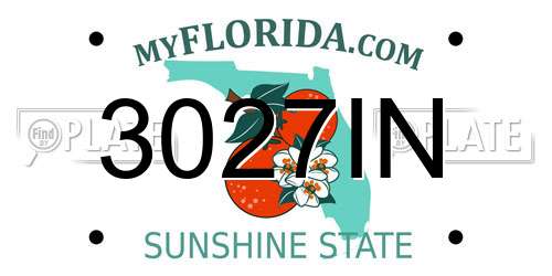 3027IN Florida License Plate