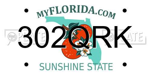 302QRK Florida License Plate