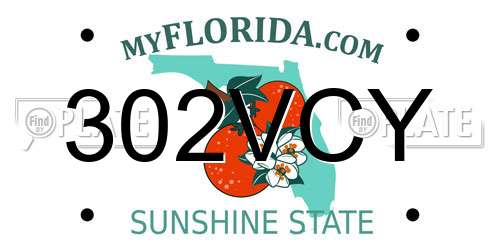 302VCY Florida License Plate