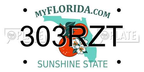 303RZT Florida License Plate