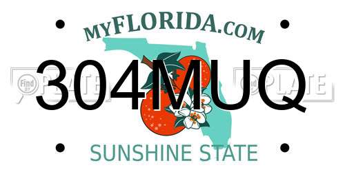 304MUQ Florida License Plate