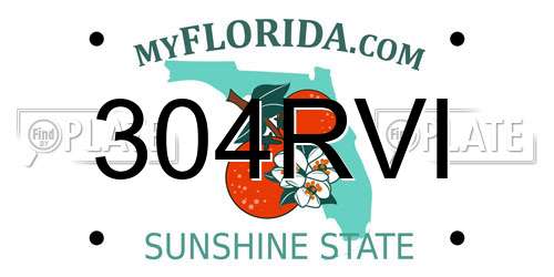 304RVI Florida License Plate