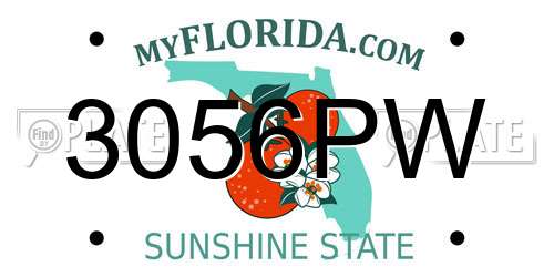 3056PW Florida License Plate