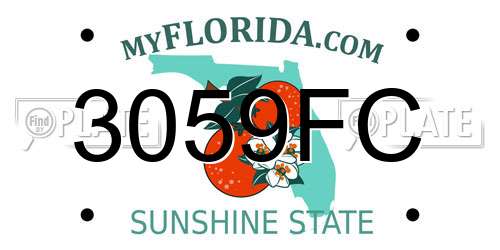 3059FC Florida License Plate