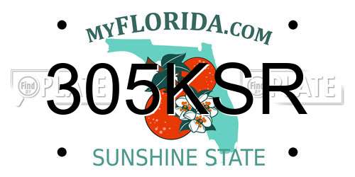 305KSR Florida License Plate