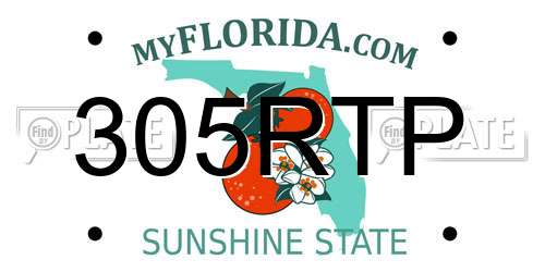 305RTP Florida License Plate