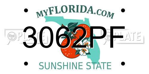 3062PF Florida License Plate