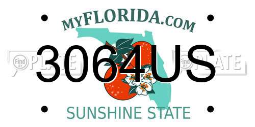 3064US Florida License Plate