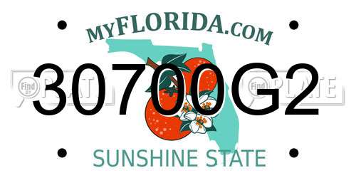30700G2 Florida License Plate
