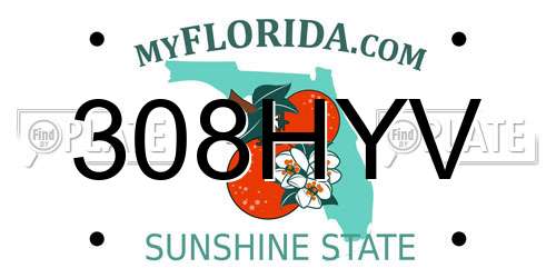 308HYV Florida License Plate