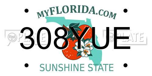 308YUE Florida License Plate