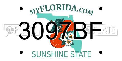 3097BF Florida License Plate