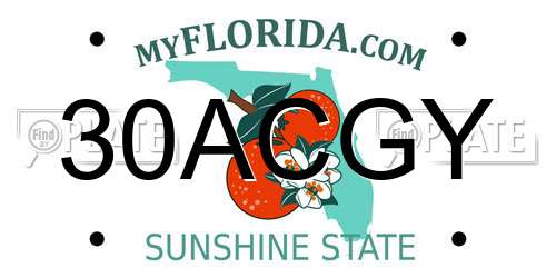 30ACGY Florida License Plate