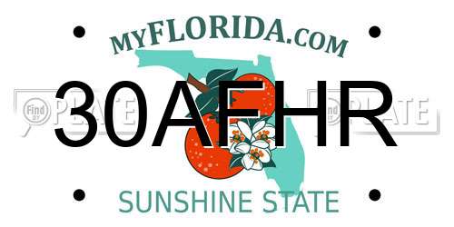 30AFHR Florida License Plate