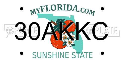 30AKKC Florida License Plate