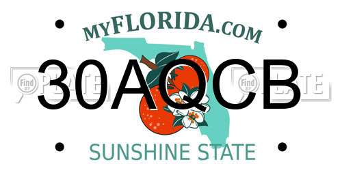 30AQCB Florida License Plate