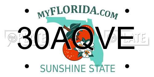 30AQVE Florida License Plate
