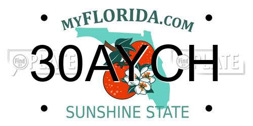 30AYCH Florida License Plate