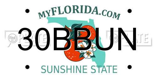 30BBUN Florida License Plate