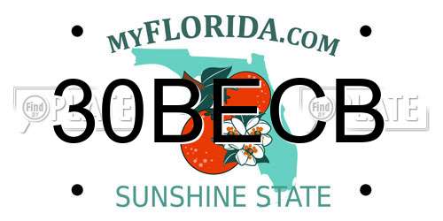 30BECB Florida License Plate