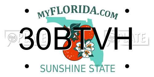 30BTVH Florida License Plate