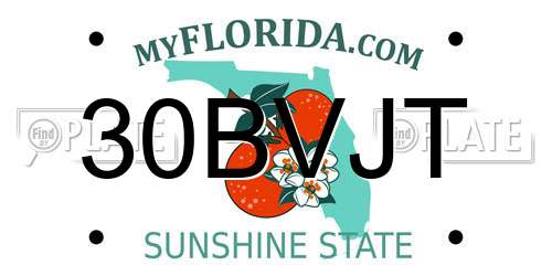 30BVJT Florida License Plate