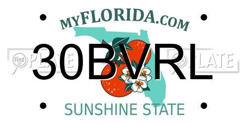 30BVRL Florida License Plate