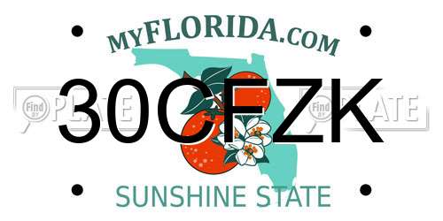 30CFZK Florida License Plate