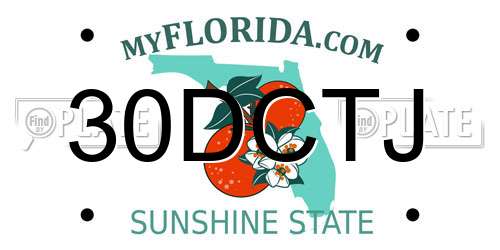 30DCTJ Florida License Plate