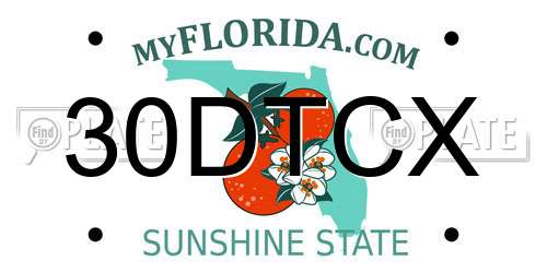 30DTCX Florida License Plate