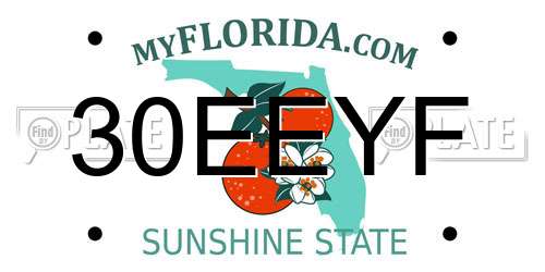 30EEYF Florida License Plate