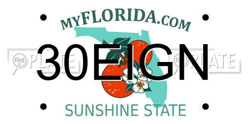 30EIGN Florida License Plate