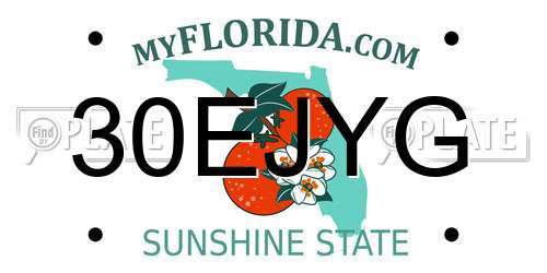 30EJYG Florida License Plate