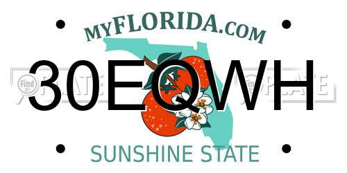 30EQWH Florida License Plate