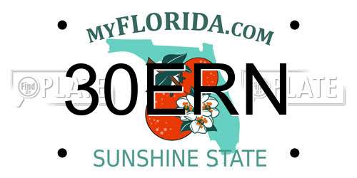 30ERN Florida License Plate