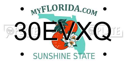 30EVXQ Florida License Plate