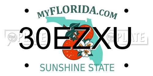 30EZXU Florida License Plate