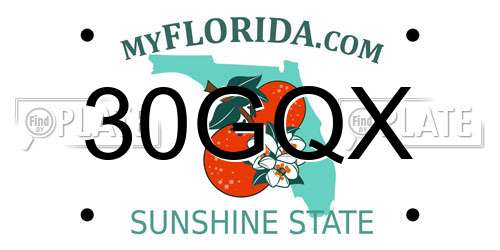 30GQX Florida License Plate