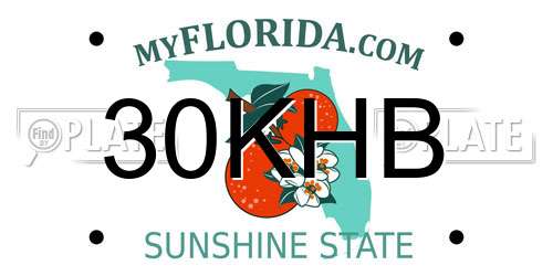 30KHB Florida License Plate